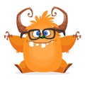 Silly funny cartoon troll illustration.