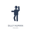 silly human icon. Trendy flat vector silly human icon on white b