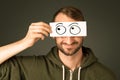 Silly man looking with hand drawn eye balls Royalty Free Stock Photo