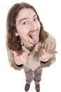 Silly man showing thumbs up Royalty Free Stock Photo