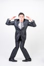 Silly man in suit Royalty Free Stock Photo