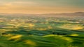 Silo in beautiful landscape of Palouse during sunrise Royalty Free Stock Photo