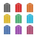 Silo color icon set isolated on white background