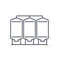 silo icon, grain storage line vector