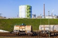 Silo in Industry Park in beautiful landscape near Frankfurt