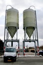 Silo with road salt for quick loading during the winter in the municipality of Zuidplas in Zevenhuizen, the Netherlands.
