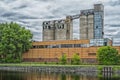 Silo scene on the Lachine Canal Royalty Free Stock Photo