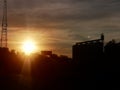 Silo sunset sky Royalty Free Stock Photo