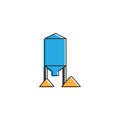 Silo vector icon symbol storage isolated on white background