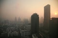 Silom,Bankok-Thailand-14Jan2019 Aeriel view air polluted high PM2.5 at central bangkok business area. 14Jan2019