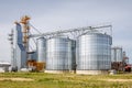 silos granary elevator on agro-industrial complex with seed cleaning and drying line for grain storage Royalty Free Stock Photo
