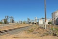 Silos, hoppers, elevators and bunkers at a grain storage facility Royalty Free Stock Photo