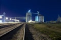Silos at night Royalty Free Stock Photo