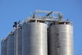 Silos in a oil refinery Royalty Free Stock Photo