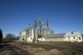 SILOS BY RAILROAD TRACKS Royalty Free Stock Photo