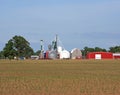 Silos and red barns Royalty Free Stock Photo