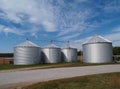 Silos Soybean Field and Copy Space Royalty Free Stock Photo