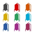 Silos storage icon, color icons set