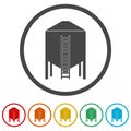 Silos storage icon, 6 Colors Included