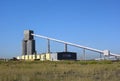 Silos used for loading trains at a coal mine in south dakota Royalty Free Stock Photo