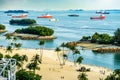 Bird eye view of Siloso Beach at Sentosa Island, Singapore. Royalty Free Stock Photo