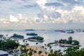 Siloso beach in Sentosa Island, Singapore. Aerial view of Siloso Beach Royalty Free Stock Photo