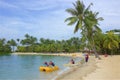 Siloso beach, Sentosa, Singapore Royalty Free Stock Photo