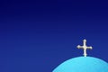 silouette of the dome of a church in Greece with a blue sky Royalty Free Stock Photo