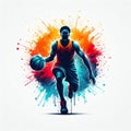 Silouhette of Basketball player Royalty Free Stock Photo