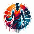 Silouhette of Basketball player Royalty Free Stock Photo