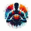 Silouhette of Basketball player Royalty Free Stock Photo