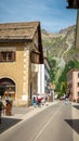 Sils Maria street view in Engadin - a beautiful little village - SWISS ALPS, SWITZERLAND - JULY 22, 2019