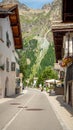 Sils Maria street view in Engadin - a beautiful little village - SWISS ALPS, SWITZERLAND - JULY 22, 2019