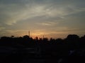 The siluet of the city when sunset comes Royalty Free Stock Photo