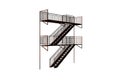 Siluet stairs 3d rendering white background