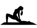 Siluete of beautiful woman doing yoga Royalty Free Stock Photo