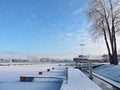 Silute Marina in winter, Lithuania Royalty Free Stock Photo
