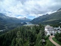 Silvaplana and Silvaplanersee lake, Switzerland