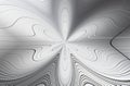 Silver abstract background with radial flowing lines and metallic flower shape. Royalty Free Stock Photo