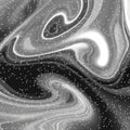 Silver abstract background with swirls and snow Royalty Free Stock Photo