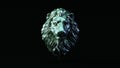 Silver Adult Male Lion with Blue Green Moody 80s lighting