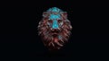 Silver Adult Male Lion with Pink and Blue Moody 80s lighting