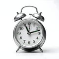 AI Generated Image - Silver Alarm Clock Showing Time Just After 10