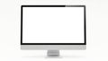 Silver All-in- One Desktop Computer Display with White Blank Screen on White Background Royalty Free Stock Photo