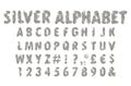 Silver alphabet on a white background Royalty Free Stock Photo