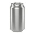 Silver aluminum can with pull tab on top isolated on white background Royalty Free Stock Photo