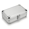 Silver aluminum case isolated on white background Royalty Free Stock Photo