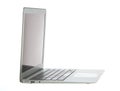 Silver aluminum laptop computer notebook side Royalty Free Stock Photo