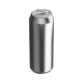 Silver aluminum tin is a realistic mockup of a cold beer can