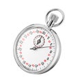 Silver analog stopwatch with mechanical dial isolated on a white Royalty Free Stock Photo